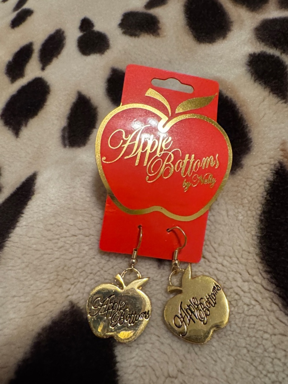Apple Bottoms Gold Apple Logo Dangle Earrings